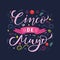 Cinco de mayo lettering text with doodle and flowers elements. Traditional Mexican Holiday. Typography quote for