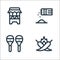 Cinco de mayo line icons. linear set. quality vector line set such as chili pepper, maraca, salt and pepper