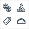 cinco de mayo line icons. linear set. quality vector line set such as tacos, burrito, tequila shot
