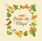 Cinco de mayo mexican celebration guitar cactus avocado lemon poster