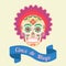 Cinco de Mayo, painted skull in national traditions of Mexico