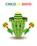 Cinco De Mayo sombrero, cactus and maracas festive design. For c