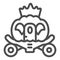 Cinderella carriage line icon, fairytale concept, fairy brougham sign on white background, Chariot icon in outline style