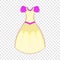 Cinderella dress icon, cartoon style