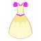 Cinderella dress icon, cartoon style
