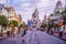 Cinderella\'s Castle decorated for 50th Anniversary, September 2021