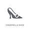 Cinderella shoe icon. Trendy Cinderella shoe logo concept on white background from Fairy Tale collection