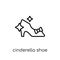 Cinderella shoe icon. Trendy modern flat linear vector Cinderella shoe icon on white background from thin line Fairy Tale collect