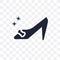Cinderella shoe transparent icon. Cinderella shoe symbol design