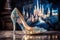 Cinderellas sparkling glass shoe