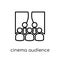 cinema audience icon. Trendy modern flat linear vector cinema au