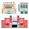 Cinema building vector illustration facade movie entertainment city house architecture theater exterior.