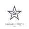 cinema celebrity icon. Trendy cinema celebrity logo concept on w