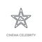 cinema celebrity linear icon. Modern outline cinema celebrity lo