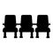 Cinema chair Chairs three icon black color vector illustration image flat style