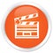 Cinema clip icon premium orange round button