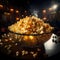 Cinema Crunch Image of Popcorn in a Glass Dish