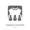 Cinema curtains icon. Trendy Cinema curtains logo concept on white background from Cinema collection