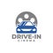 Cinema drive-in logo. car vector