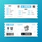 Cinema entrance ticket vector template in modern minimalist style