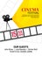 Cinema festival poster template. Vector camcorder and line videotape illustration. Movie festival art background