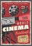 Cinema festival retro poster, vintage camcorder