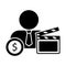 Cinema Glyph Style vector icon which can easily modify or edit