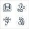 cinema line icons. linear set. quality vector line set such as vintage, remote control, popcorn