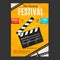 Cinema Movie Festival Poster Card Template. Vector