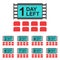 cinema movie film theatre release countdown number days left icon set
