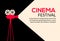 Cinema movie poster design. Vector film camera background retro brochure cinema illustration