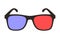 Cinema movie realistic 3d eye glasses illustration