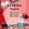 Cinema night background. Flat movie background with cinema attributes.