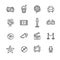 Cinema Outline Icon Set. Vector