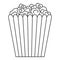 Cinema popcorn box icon, outline style