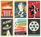 Cinema posters collection with different movie and film genres and themes