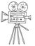 Cinema recorder sketch. Retro video camera icon