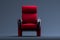 Cinema Red Cozy Seat. Armchair With Comfortable Elbows. 3d Rendering.