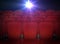 Cinema Red Seats with Projector