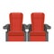 Cinema red velvet seats armchairs