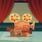 Cinema Retro Cartoon Illustration