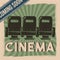 Cinema retro poster movie film coming soon seats decoration