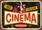 Cinema retro tin sign vector design