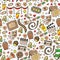 Cinema seamless pattern with vector icons. Movie, television, theatre.