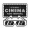 Cinema signboard and 3d glasses vector objects