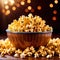 Cinema style caramel popcorn, rich with butter and syrup