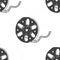 Cinema tape and film reel vintage seamless pattern, handdrawn sketch