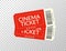 Cinema ticket. Movie two realistic red coupon. Vector pair vintage admission ticket