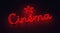 Cinema title in red neon