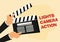 Cinema vector. Lights, camera, action flat vector